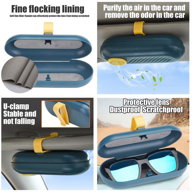 Máy Tính Bảng HdoorLink Xoay 360 Độ° Hộp Đựng Mắt Kính / Thẻ Thơm Gắn Tấm Che Nắng Xe Hơi