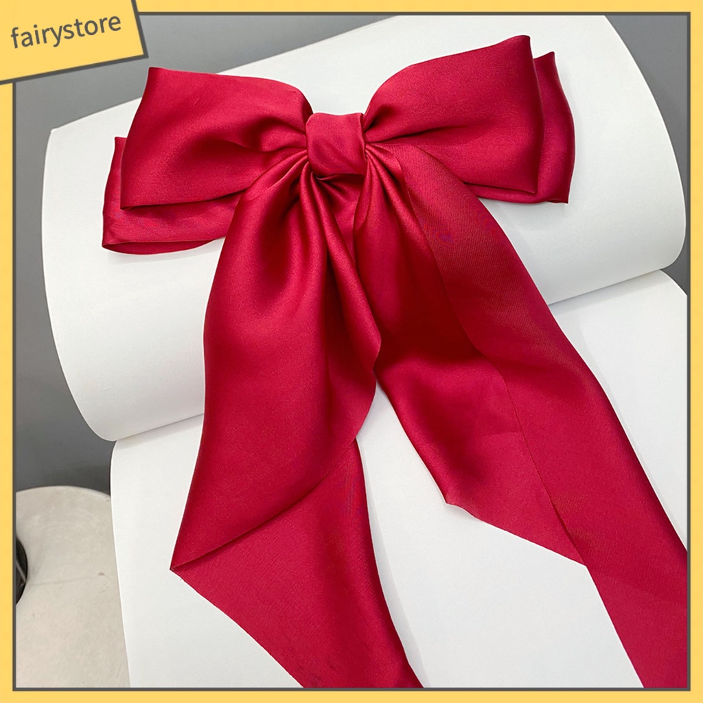 Kẹp Tóc Nơ Ruy Băng Satin Co Giãn Tốt Phong Cách Hàn Quốc Cho Bé Gái