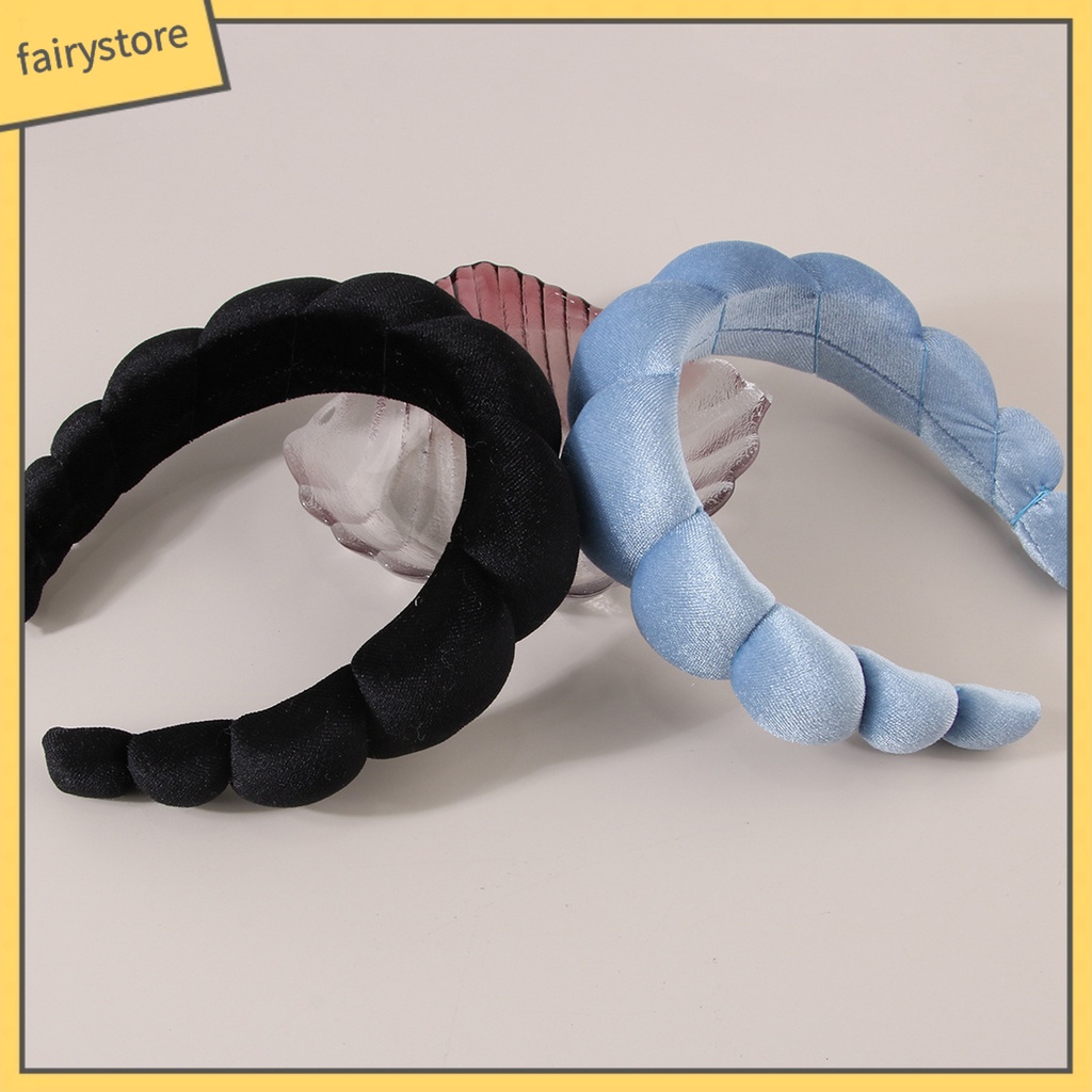 Băng Đô Mềm Mại Co Giãn Màu Trơn Chống Trượt Dùng Rửa Mặt