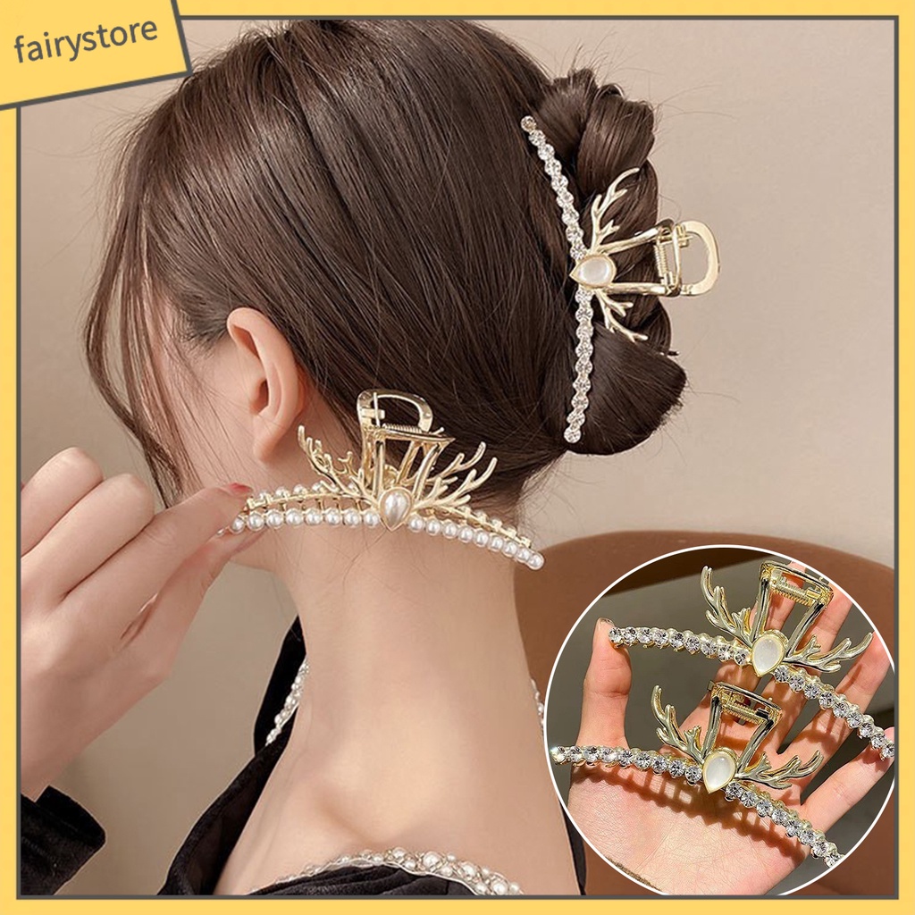 Kẹp Tóc Càng Cua Đính Đá &amp; Ngọc Trai Giả Hình Đuôi Cá