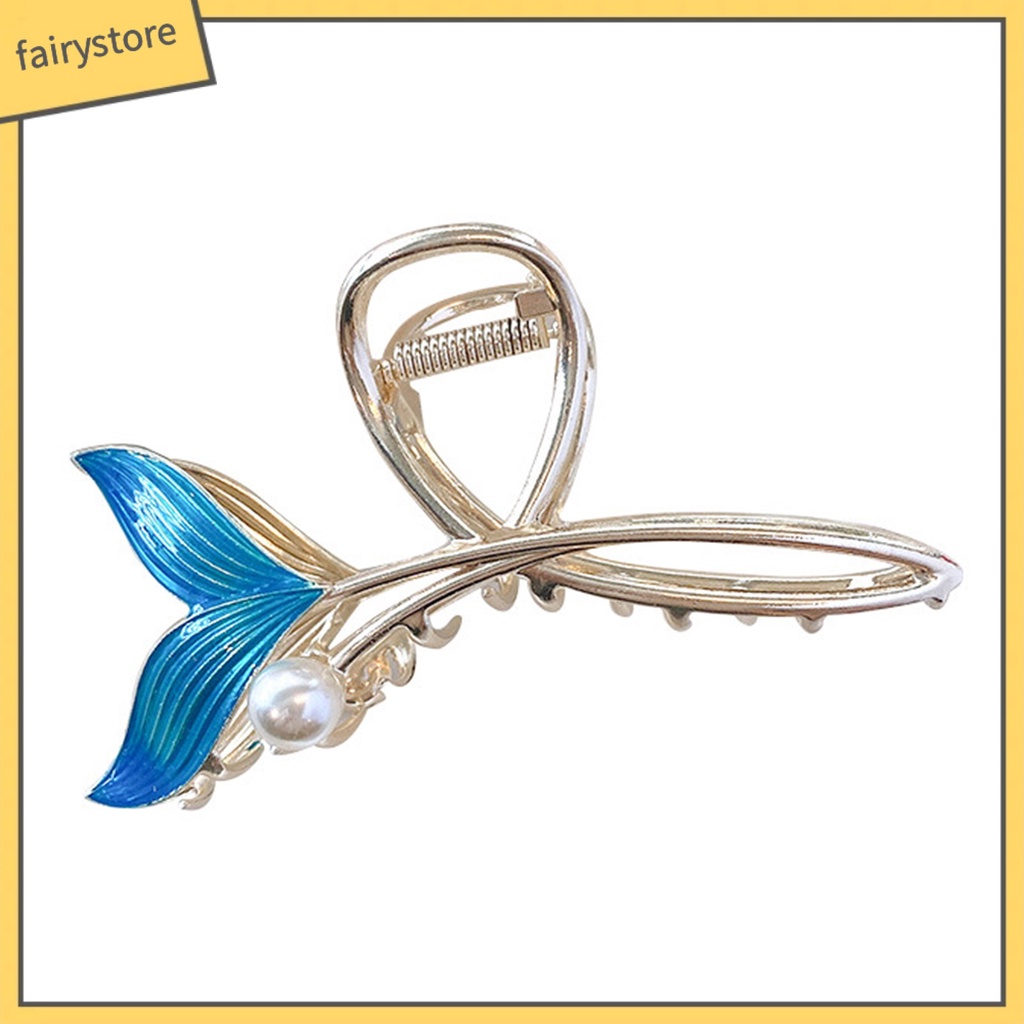 Kẹp Tóc Đính Ngọc Trai Giả Hình Đuôi Cá Mập Độc Đáo