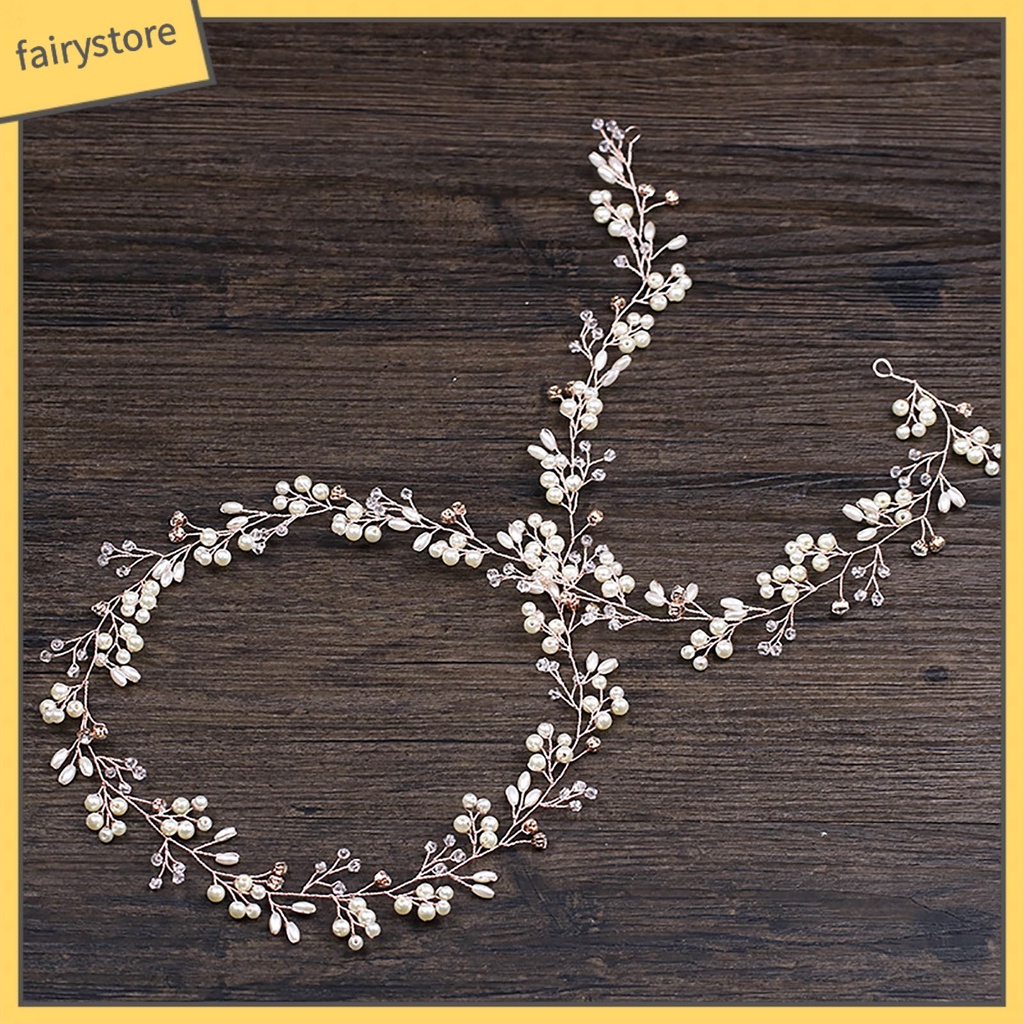 Tóc Giả Đính Ngọc Trai Lấp Lánh Đa Năng Thanh Lịch Cho Cô Dâu