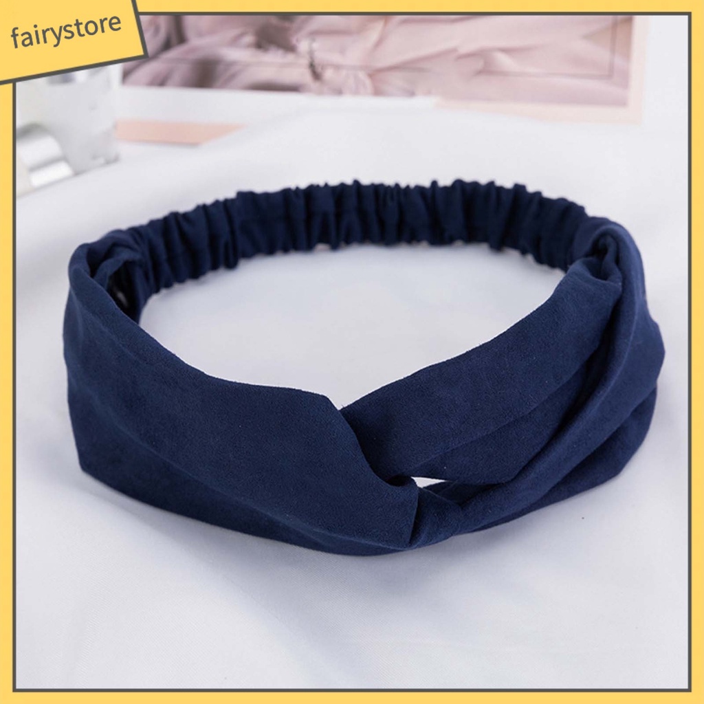 Băng Đô Cài Tóc Bằng Da Lộn Màu Trơn Co Giãn Tốt Tiện Dụng Cho Spa