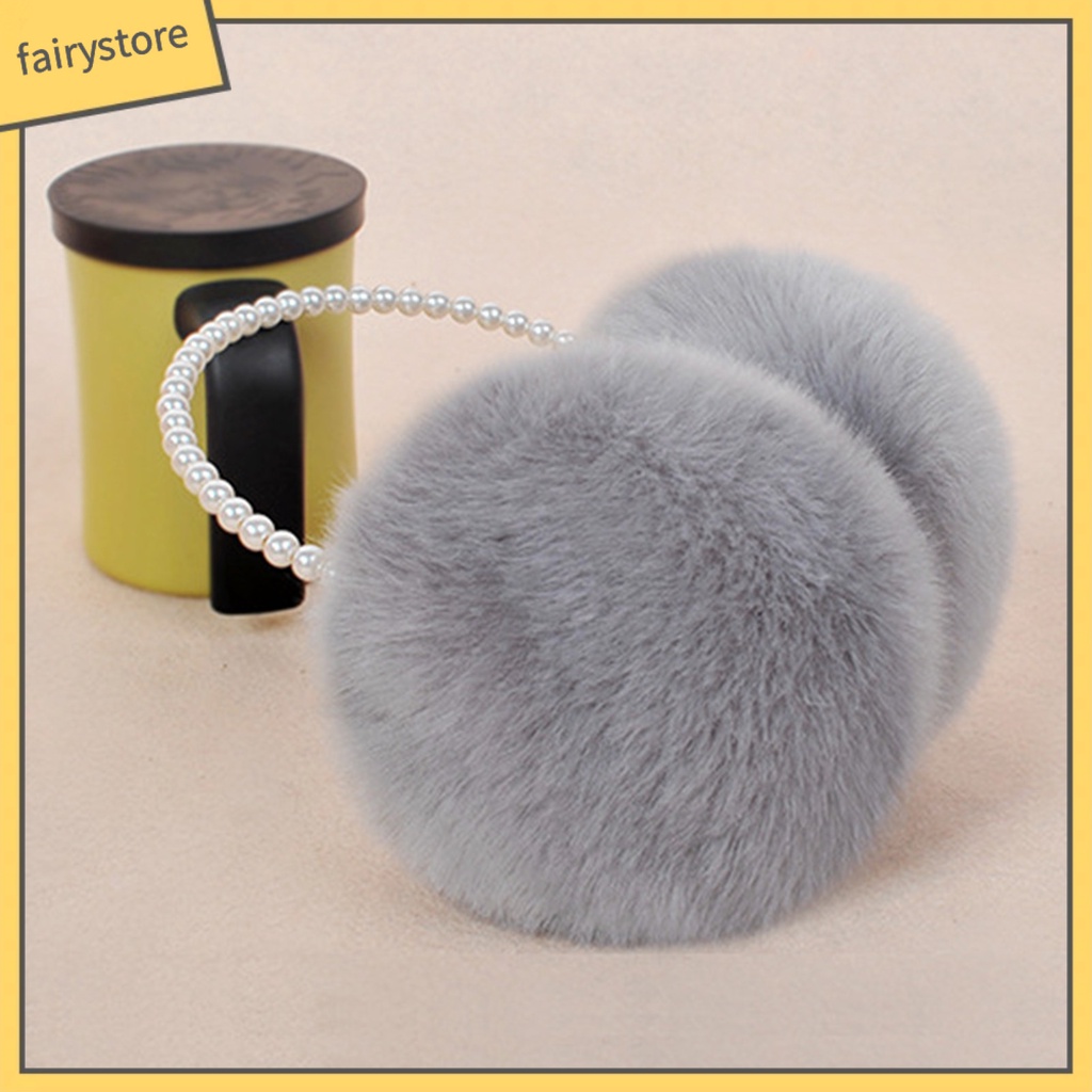 [FRO] Chụp Tai Lông Thỏ Giả Màu Trơn Chống Trượt Thoải Mái Giữ Ấm Tai Dành Cho Nữ Đi Ra Ngoài