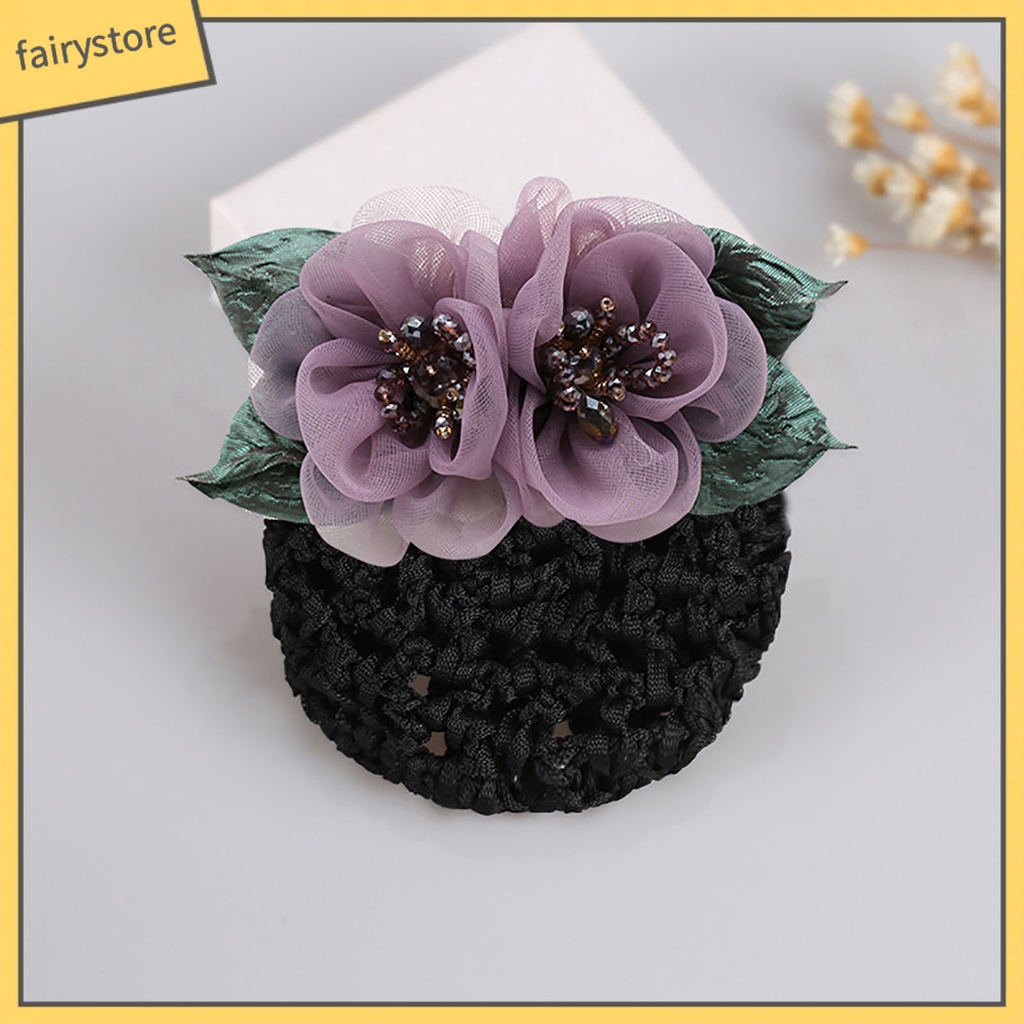 Dây Buộc Tóc Co Giãn Đính Hạt Và Hoa Ruy Băng Thanh Lịch Cho Nữ