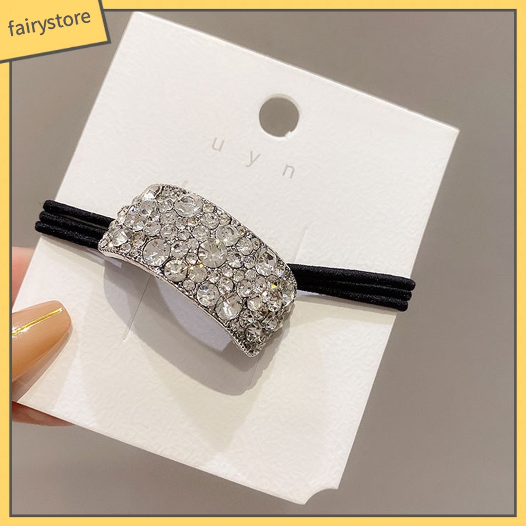 Dây Cột Tóc Co Giãn Nhiều Lớp Đính Đá Trang Trí Thanh Lịch