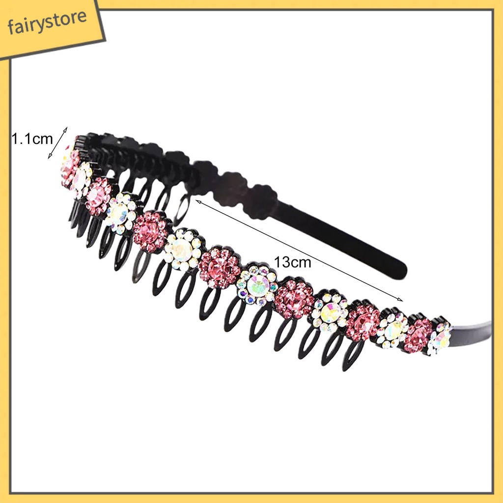 Cài Tóc / Lược Cài Răng Đính Đá Lấp Lánh Chống Trượt Ổn Định Dành Cho Bạn Gái