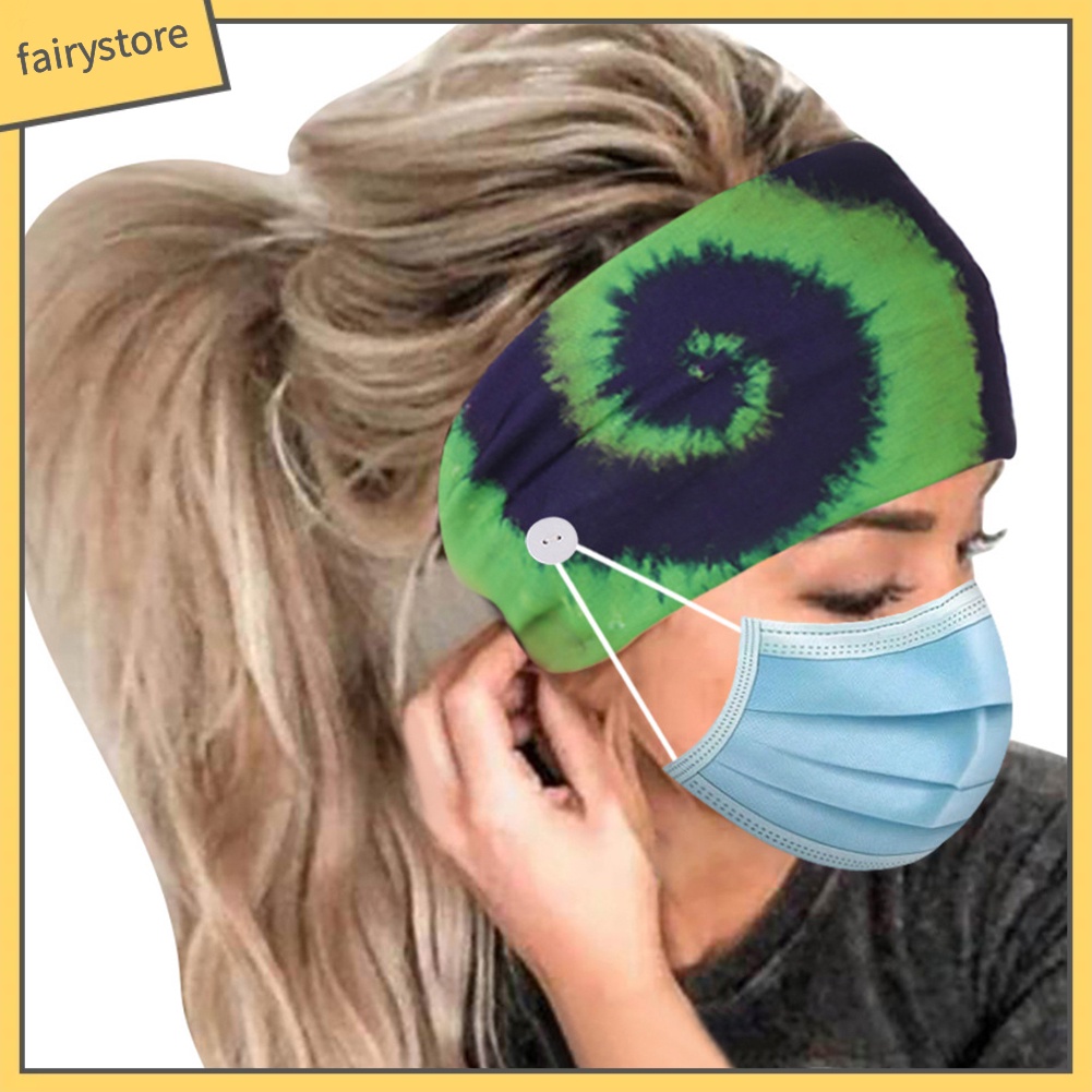 Băng Đô Cài Tóc Co Giãn In Họa Tiết Thời Trang Kèm / Không Nút Cài Tiện Dụng Cho Người Tập Yoga / Chạy