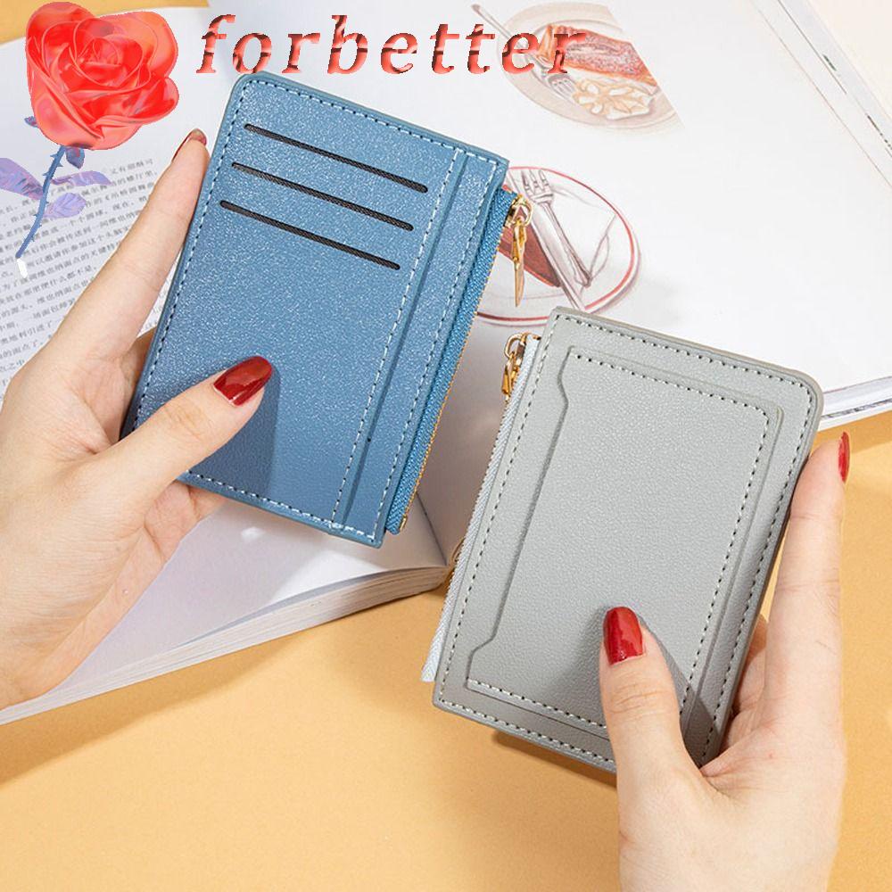 Ví Đựng Thẻ ID / Tiền Xu Có Khóa Kéo Phong Cách Hàn Quốc Thời Trang Cho Nam Và Nữ