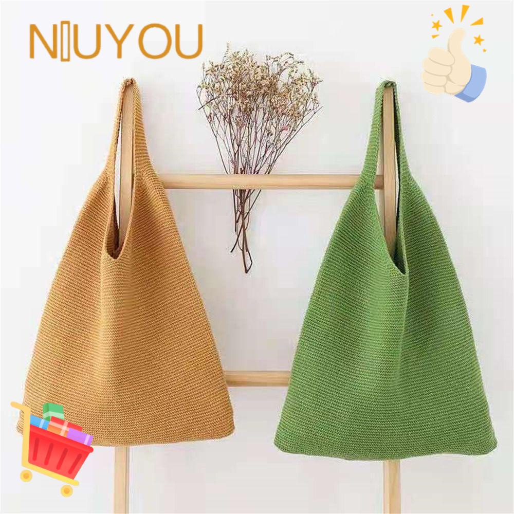 Túi Đeo Vai / Xách Tay Bằng Vải Dệt Màu Trơn Khoét Rỗng Thời Trang