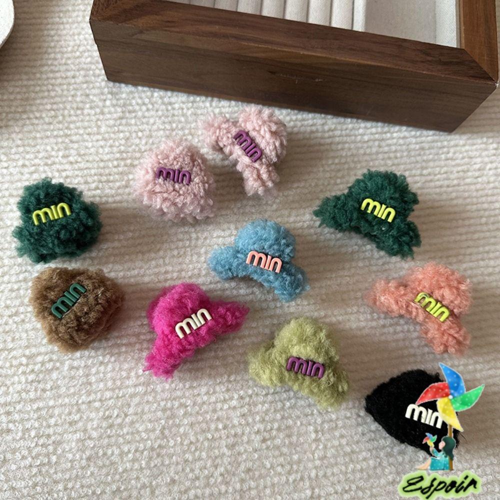 Set 2 Kẹp Tóc Càng Cua Đính Lông Giả Dễ Thương Thời Trang Thu Đông