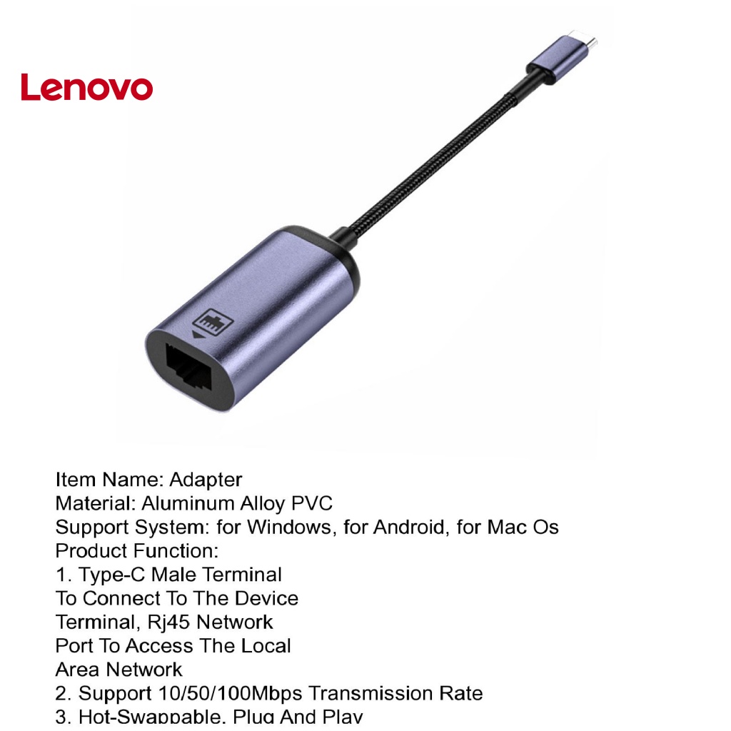 Đầu Chuyển Đổi Type-C Sang RJ45 Chuyên Dụng Cho Máy Tính