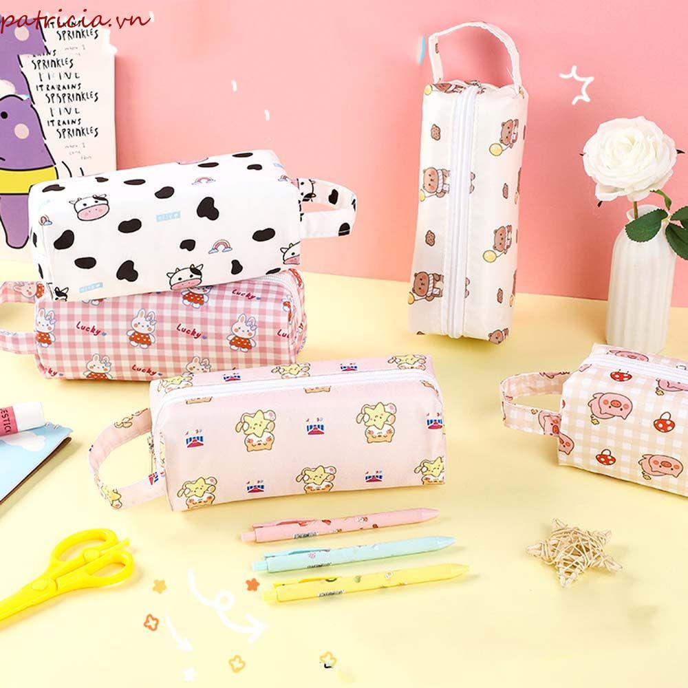 Túi Đựng Bút Vải Canvas In Hoạt Hình Dễ Thương Cho Bé Ốp