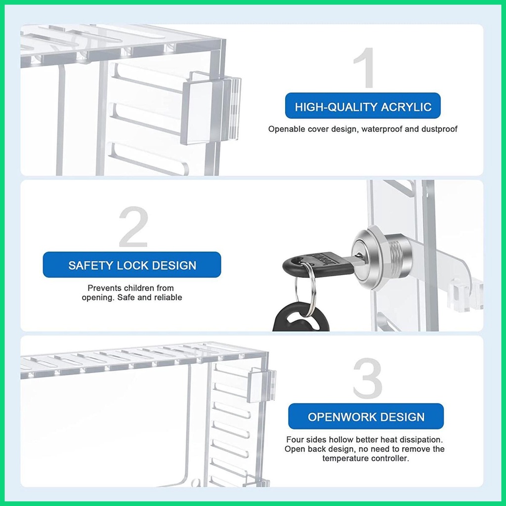 Hộp Khóa Bảo Vệ Bằng Acrylic Trong Suốt Gắn Tường Thông Dụng Cho jiwvn