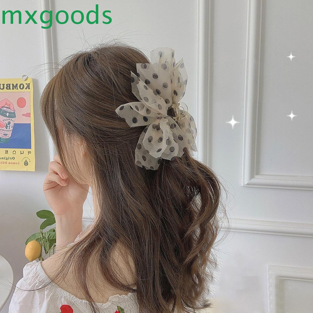 Kẹp Tóc Nơ Lưới Ruy Băng Phong Cách Hàn Quốc Cho Nữ