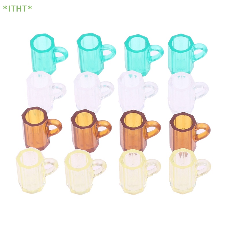 Set 4 Ly Nhựa Mini 1 / 12 Trang Trí Nhà Búp Bê Mới