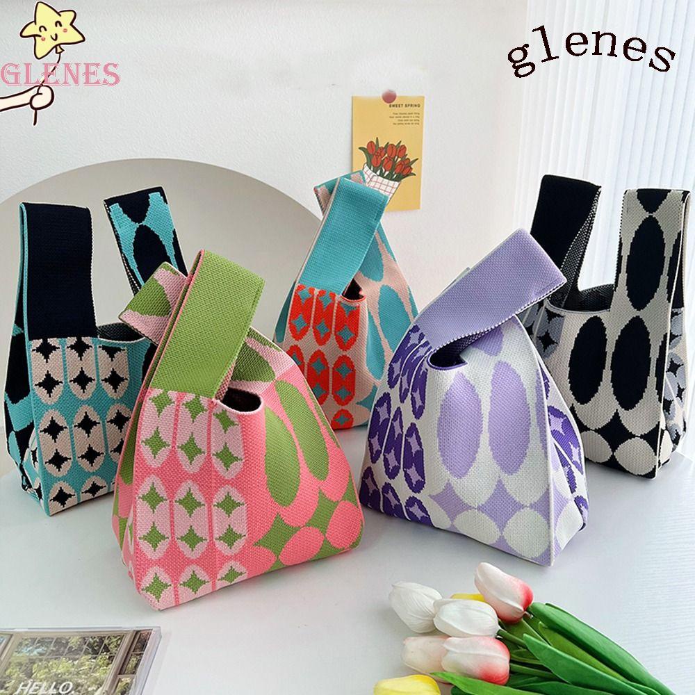 Túi Đựng Son Môi / Đồ Trang Điểm Đeo Cổ Tay Dệt Kim Co Giãn Họa Tiết Ngôi Sao Niche Phong Cách Hàn Quốc Thanh Lịch Cho Nữ