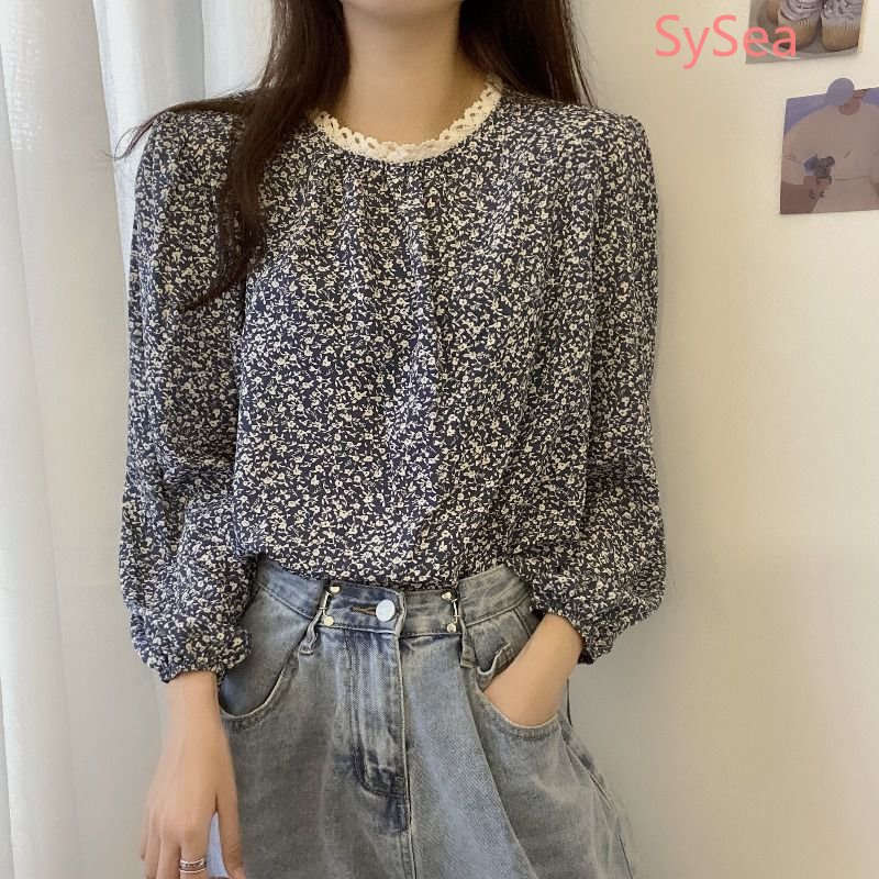 Áo Sơ Mi Voan Phối Ren Hoa Thời Trang Dành Cho Nữ