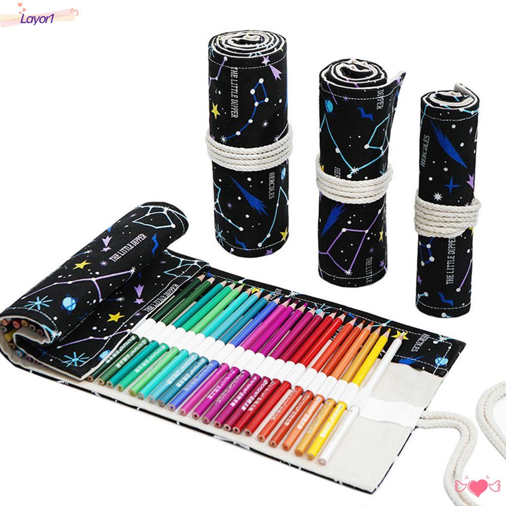 Túi Cuộn Dày Đựng Cọ Trang Điểm 1 24 / 36 / 48 / 72 Lỗ Tiện Dụng Ốp