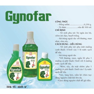 Dung dịch vệ sinh phụ nữ Gynofar Pharmedic