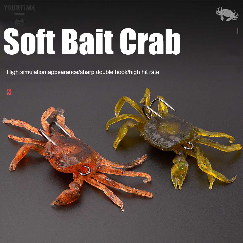 Mồi Câu Cá Giả Hình Cua 3D Mềm 10cm 30g