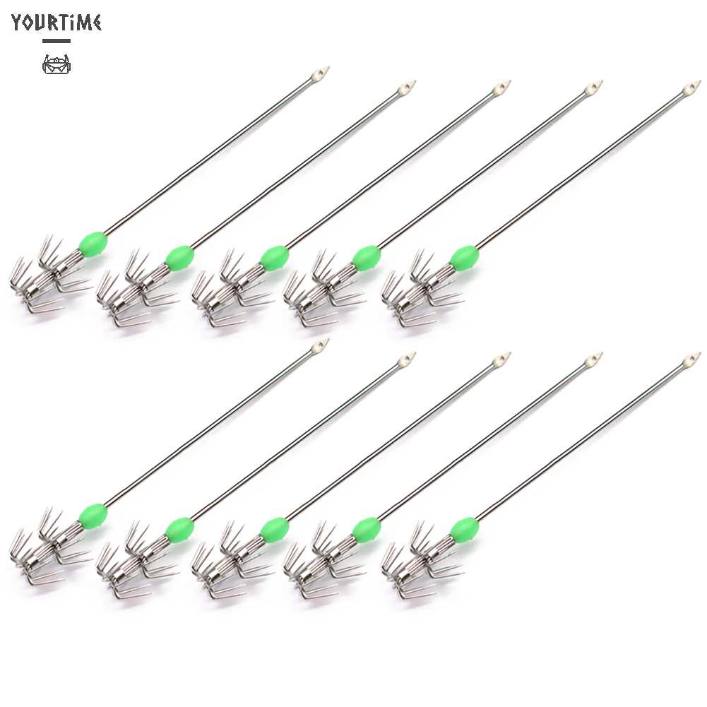 Bộ 10 Chiếc Móc Câu Hình Con Mực Phát Sáng Trong Bóng Tối