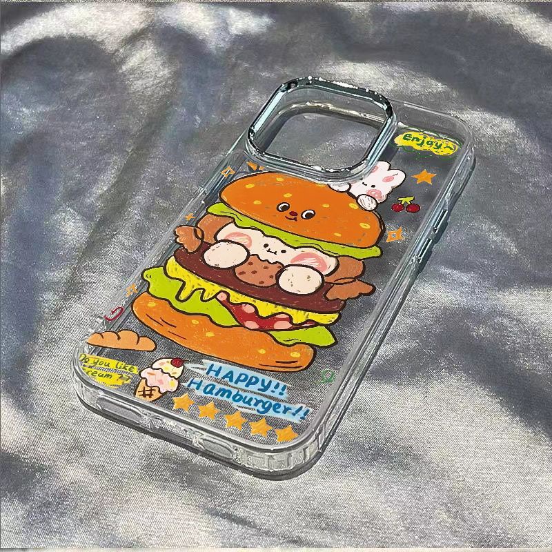 ✅Ốp Điện Thoại Dẻo Họa Tiết Bánh Quy / Burger / Thỏ Dễ Thương Chống Sốc Cho Iphone128Pl 11 7 1314Pro
