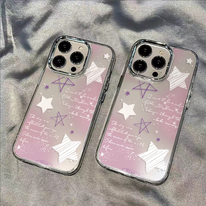 ✅Ốp Điện Thoại Dẻo Màu Gradient Họa Tiết Ngôi Sao Đơn Giản Chống Sốc Cho Iphone12 max plus 71113 14pro8 / AJMV