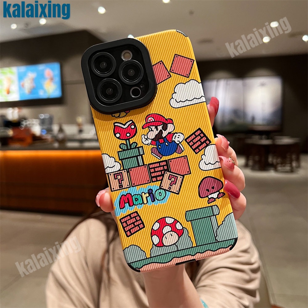 Ốp Điện Thoại Da Mềm Hình Super Mario Cho iPhone 11 12 13 14 Pro Max 14 Plus Xs Max X XR 7 8 Plus