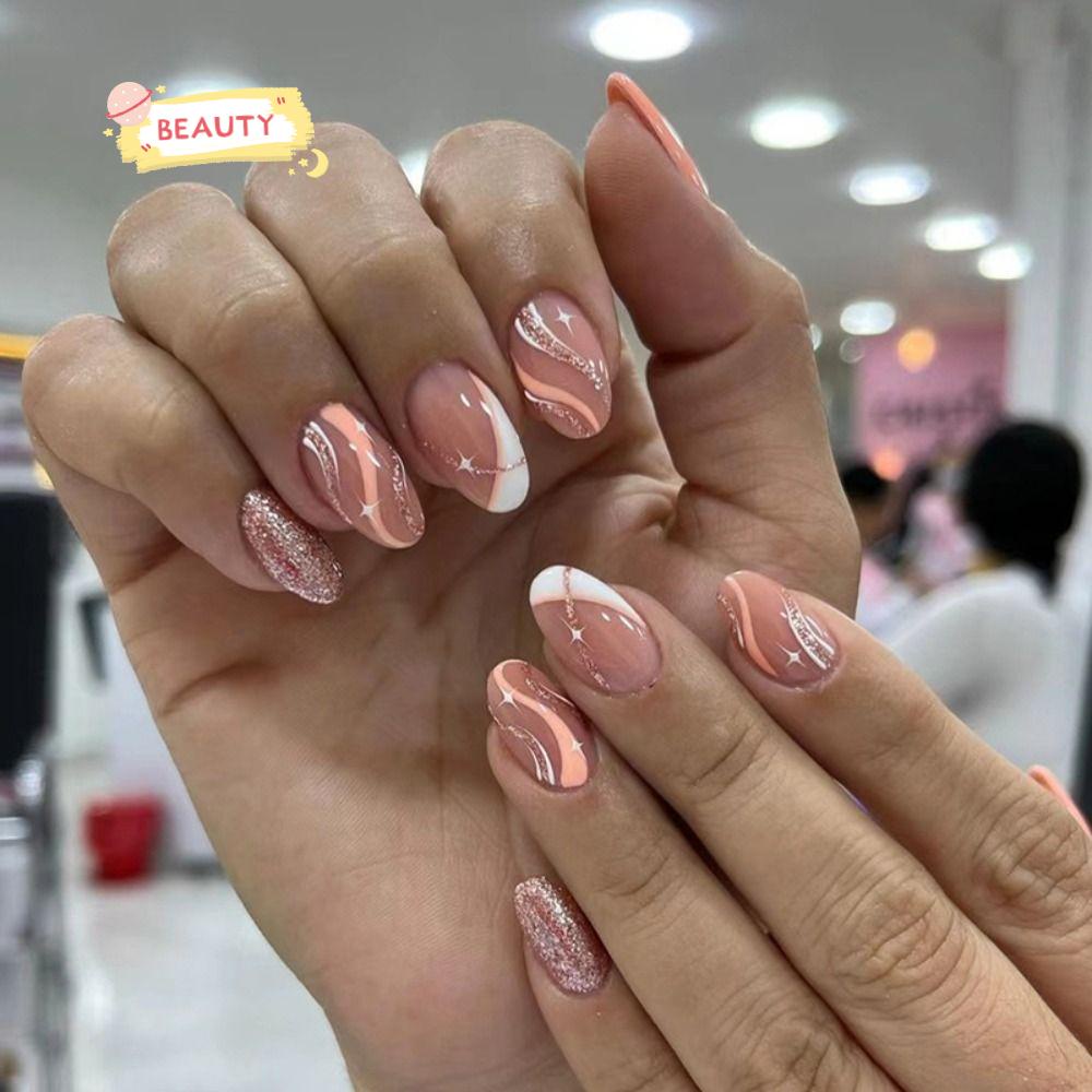 Bộ 24 Móng Tay Giả Tự Làm Trang Trí Tiện Dụng