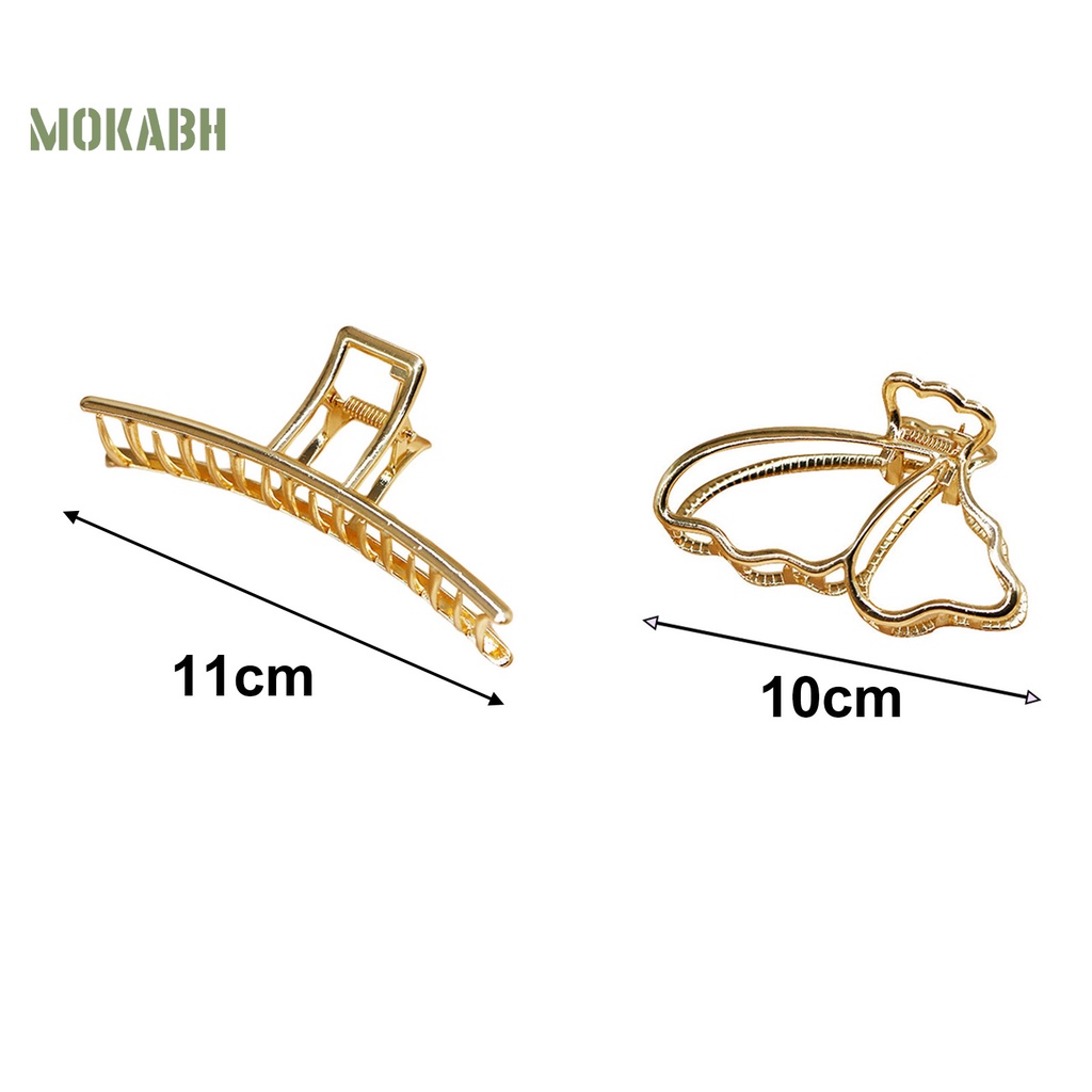 Kẹp Tóc Hình Bướm Màu Trơn Chống Trượt Mạ Điện Thời Trang Dành Cho Nữ