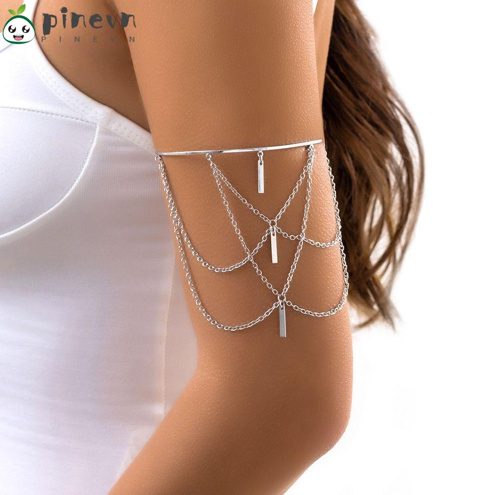 Vòng Đeo Cánh Tay Dạng Mở Phối Tua Rua Thời Trang Đi Biển Mùa Hè