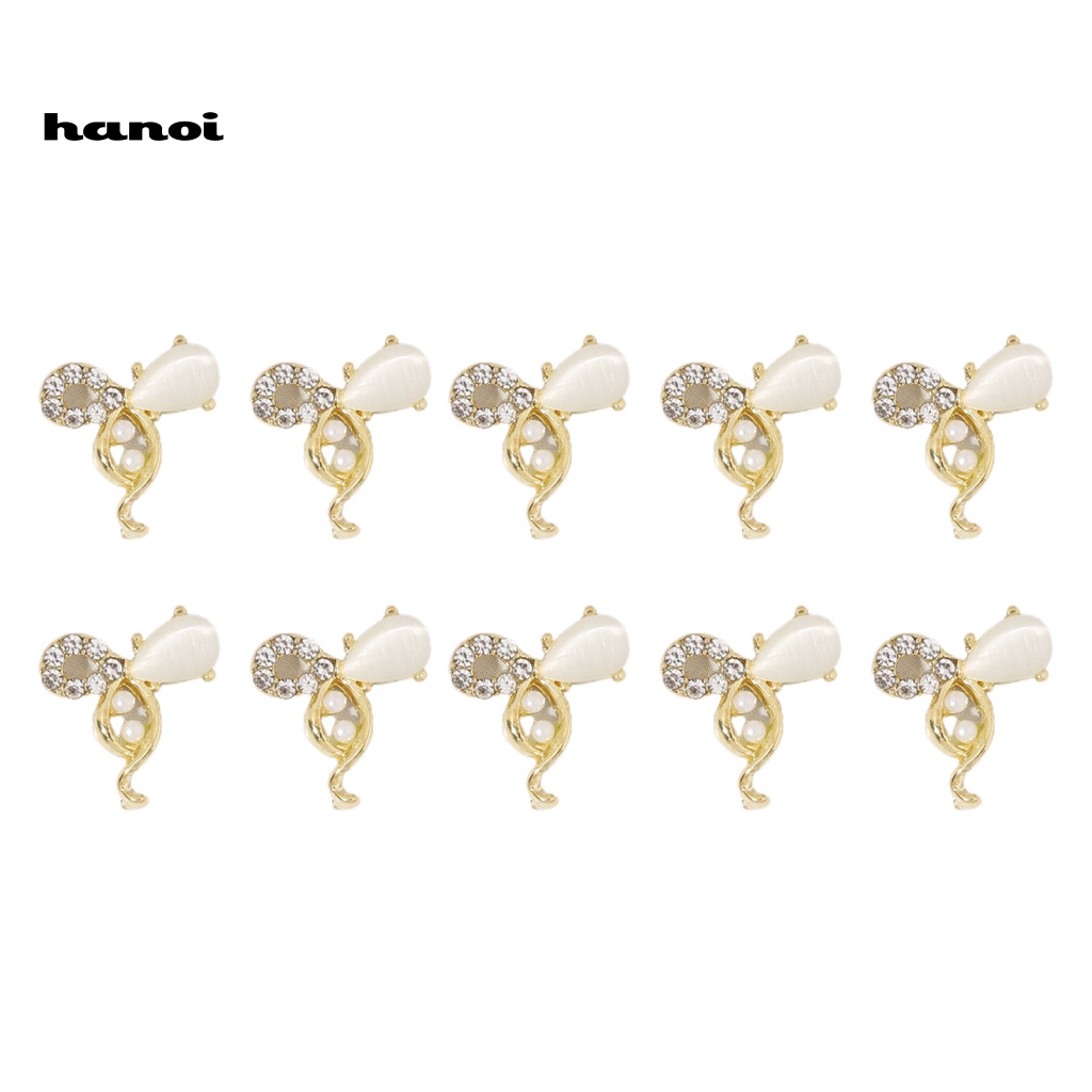 Set 10 Phụ Kiện Trang Trí Móng Tay Nghệ Thuật Ba Chiều Tạo Hiệu Ứng Ánh Kim Hình Bướm Trái Tim Giọt Nước Bằng Hợp Kim DIY