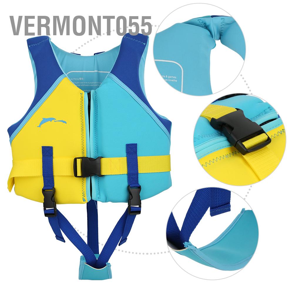 Vermont055 Neoprene Màu Xanh Vàng Trẻ Em Mùa Hè Áo Phao Vây Độ Nổi An Toàn cho Bơi Trôi