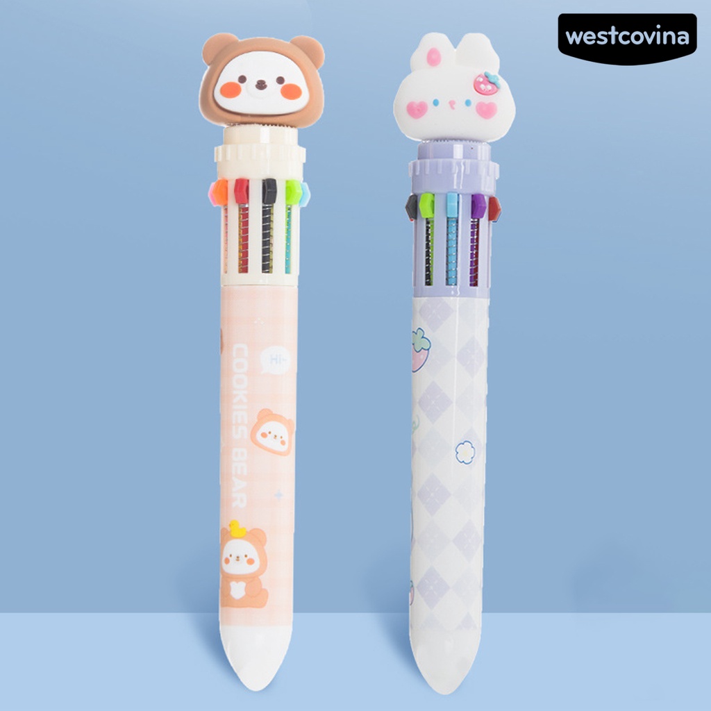 [WSTN]✎Bút Bi Dạng Đẩy Thoải Mái Họa Tiết Thỏ Hoạt Hình Cho Học Sinh