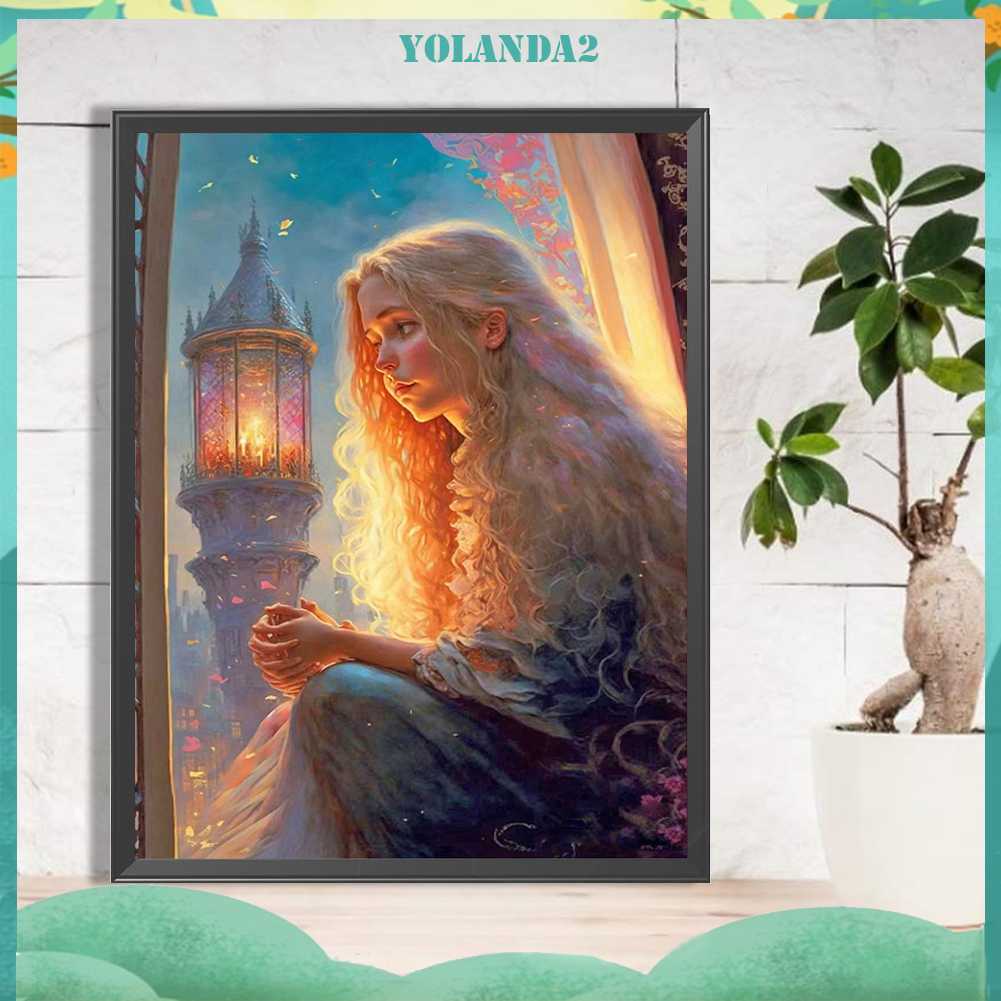 Tranh Đính Đá Kim Cương Toàn Bộ 5D DIY Hình Vẽ Cô Gái Trang Trí Nhà Cửa