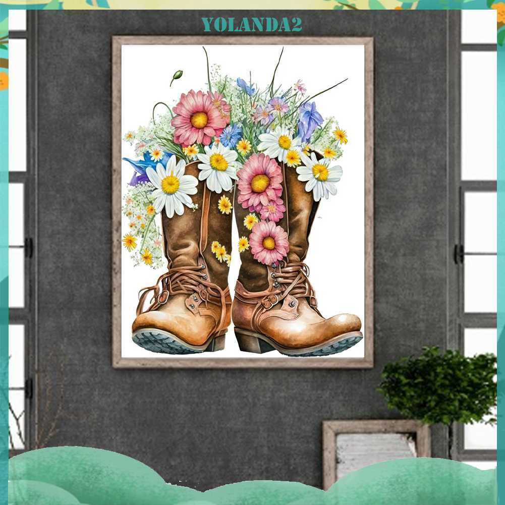 Tranh Đính Đá Kim Cương Toàn Bộ 5D DIY Hình Vẽ Hoa Trang Trí Nhà Cửa