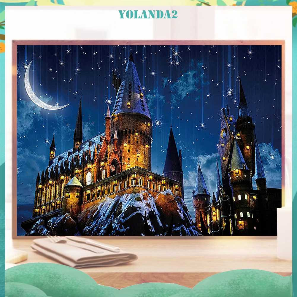 Tranh Đính Đá Kim Cương Toàn Bộ 5D DIY Hình Lâu Đài