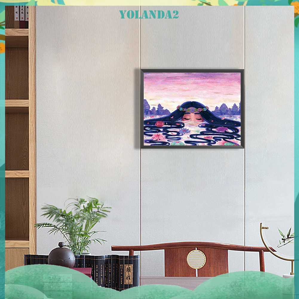 Tranh Đính Đá Kim Cương Toàn Bộ 5D DIY Hình Vẽ Cô Gái Trang Trí Nhà Cửa