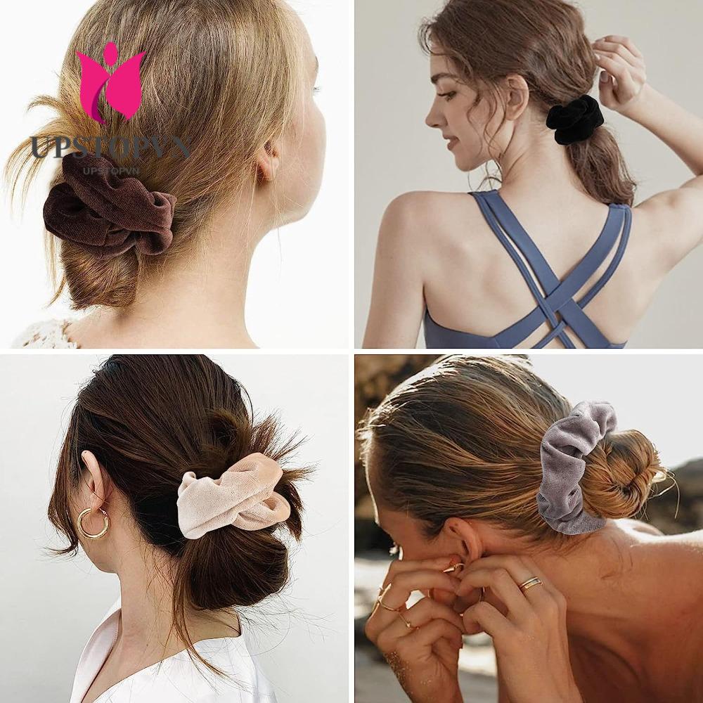 Dây Buộc Tóc Vải Nhung Có Túi Co Giãn Thời Trang