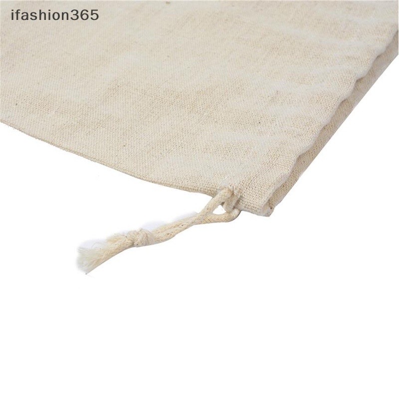 Set 10 Túi Dây Rút Đựng Trang Sức Bằng Vải Bố Trang Trí Tiệc Cưới