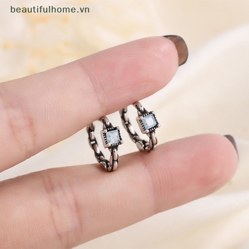 [beautifulhome] Bông Tai Hình Khối Lập Phương Cổ Điển Thiết Kế Niche Cho Nữ [beauty]