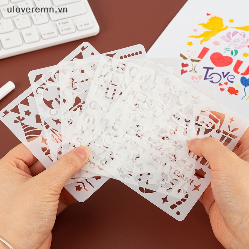 Set 5 Tấm Khuôn Vẽ Trang Trí Giáng Sinh Dễ Thương