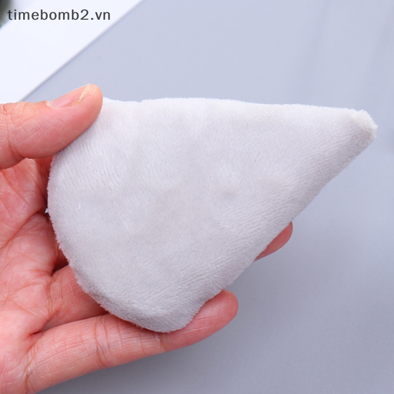Bông Mút Trang Điểm Hình Tam Giác Mini Bằng Cotton Sa Tanh
