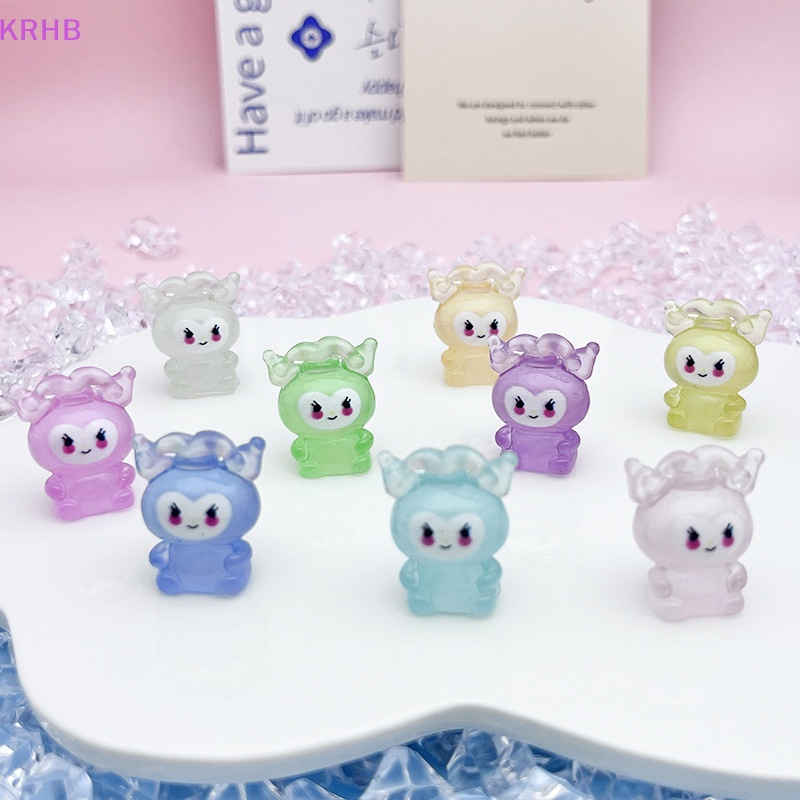 Set 10 Phụ Kiện Kẹp Tóc Hình Kem Kulomi 3D Bằng Nhựa Resin Phát Sáng DIY Mới