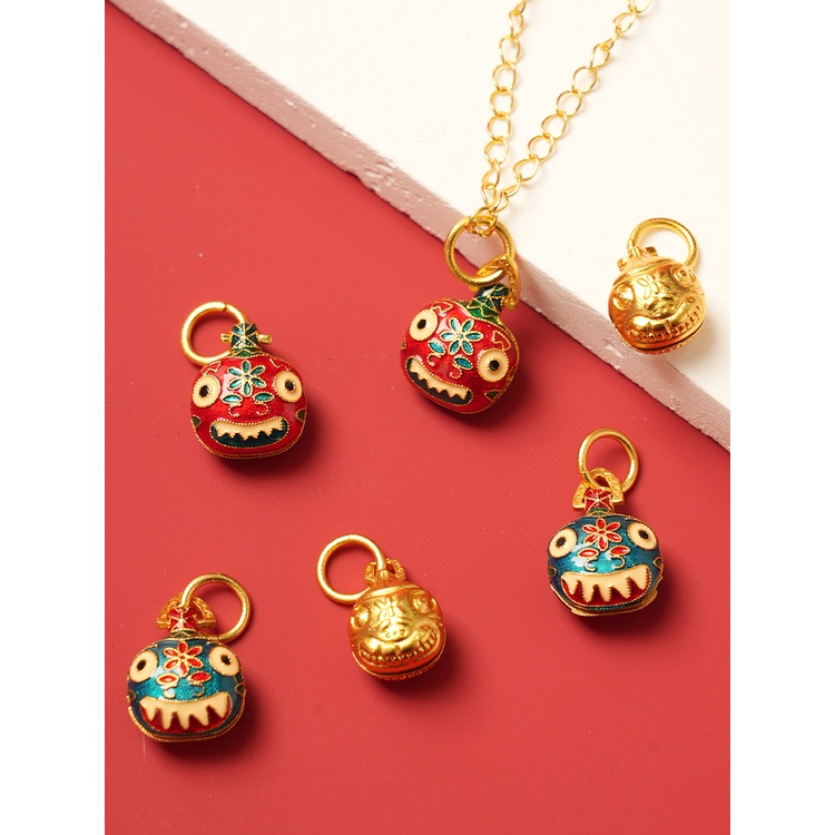 Phụ Kiện Mặt Dây Chuyền Vòng Đeo Tay Vàng Cát Vàng Đồng Cổ Điển Chúc Mừng Gia Đình Ngôi Sao May Mắn Màu Vàng Kim Lâu Trôi Cao Cấp Diy