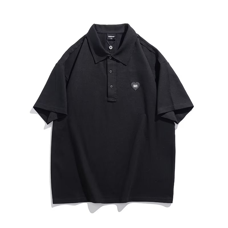 Áo polo Đen Tay Ngắn Dáng Rộng Có Size Lớn M-8XL Dành Cho Nam Giới