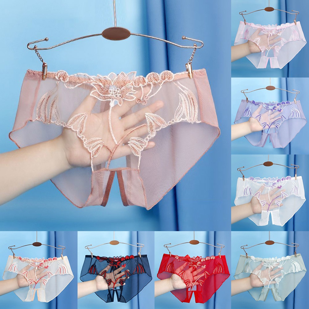 Quần Lót Trong Suốt Thoáng Khí Với Họa Tiết Thêu Dùng Cho Nữ