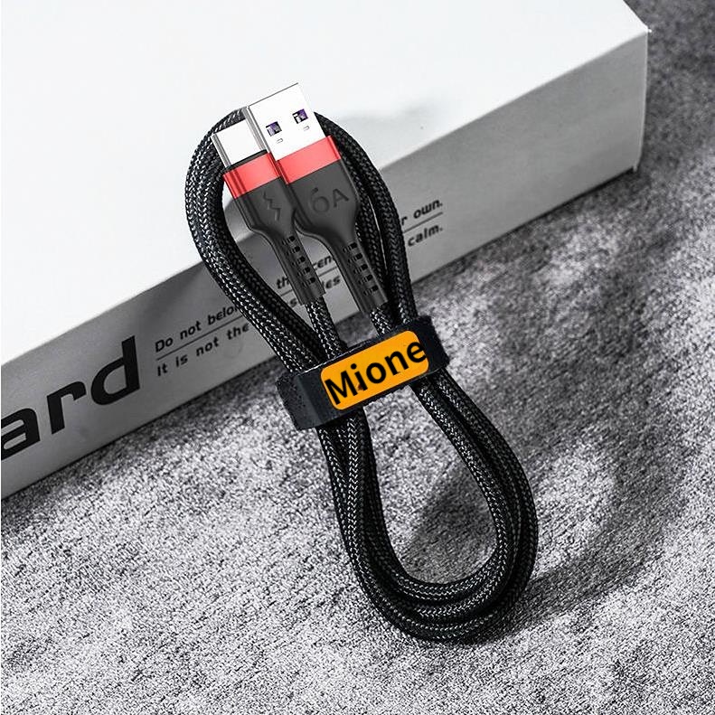 Cáp Sạc Nhanh 6A Mione USB Type C 66W Cho Xiaomi ĐiệN ThoạI Android