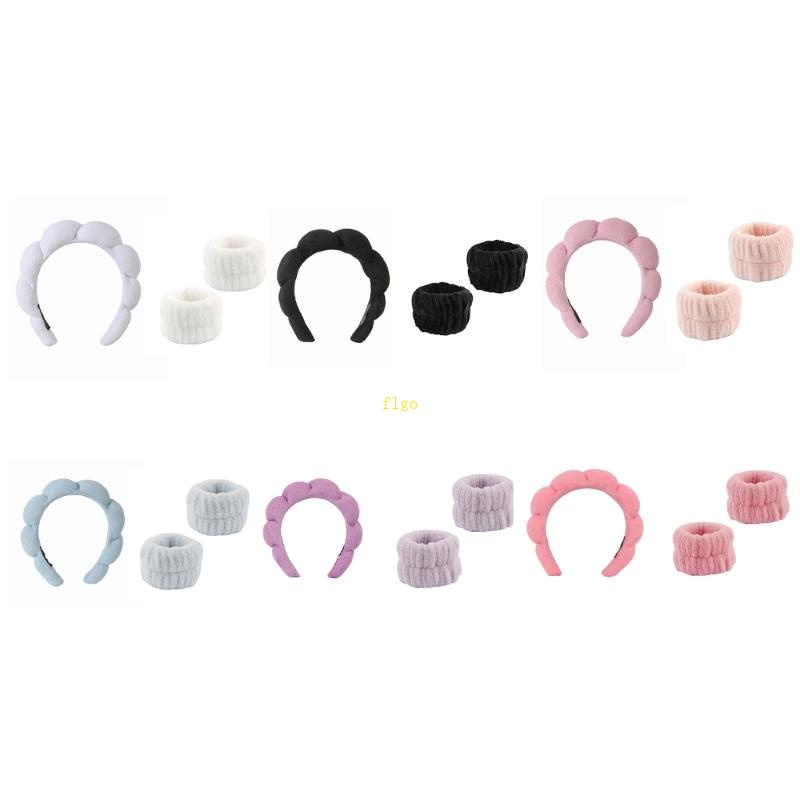 Flgo Băng Đô Thể Thao Màu Trơn Thấm Hút Mồ Hôi Chống Nước Cho Nữ